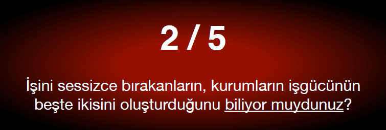 İş bırakma oranı 2/5
